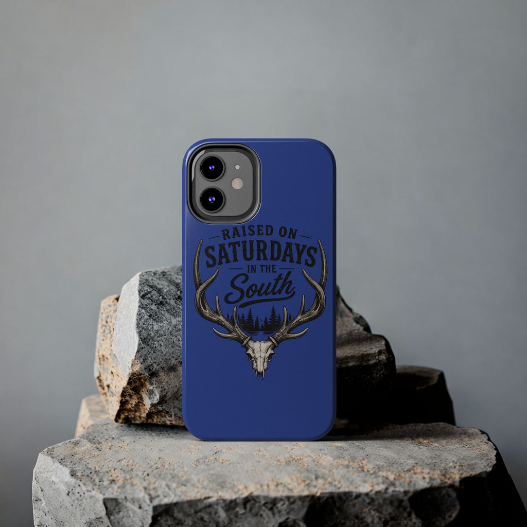 Raised On Saturdays In The South Phone Case - The Spread Runs Deep In The Woods-(blue)