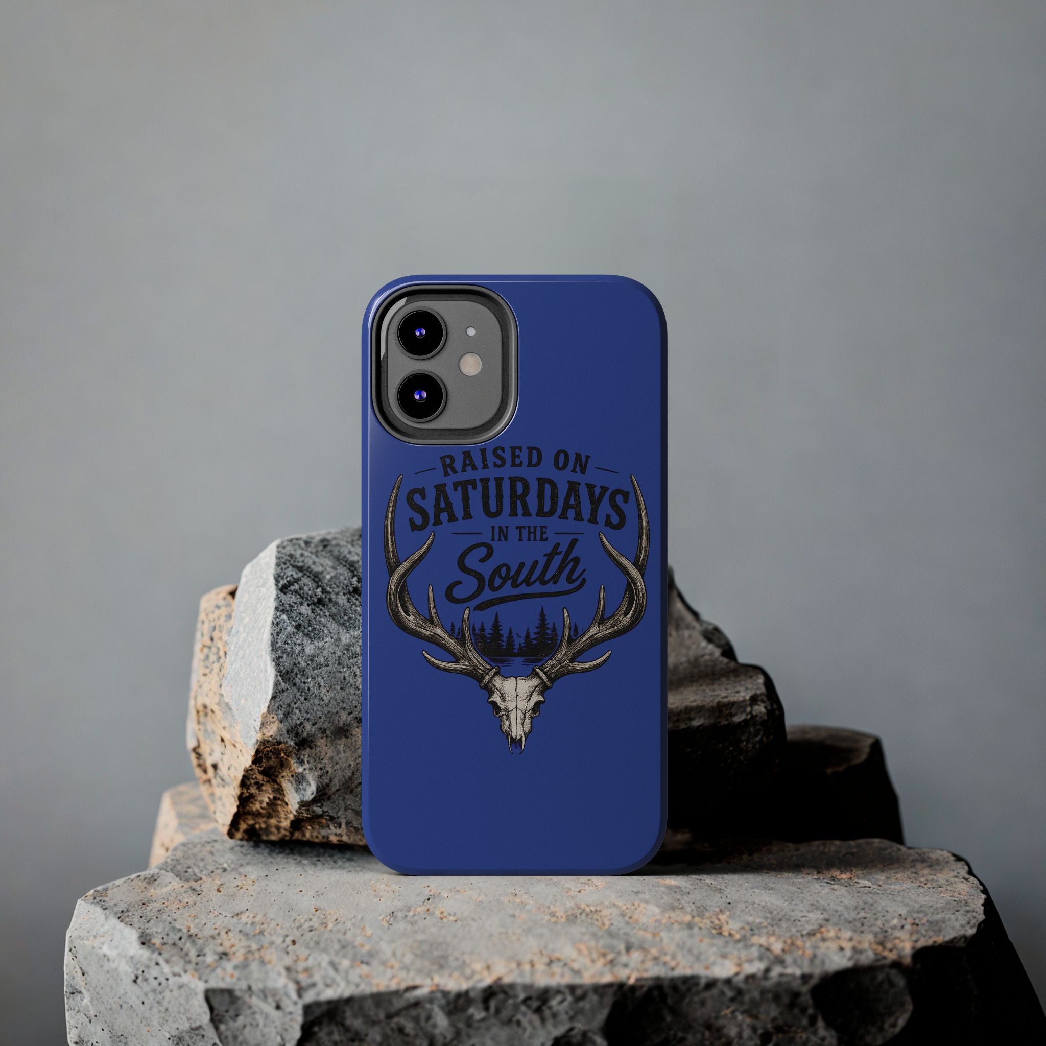 Raised On Saturdays In The South Phone Case - The Spread Runs Deep In The Woods-(blue)