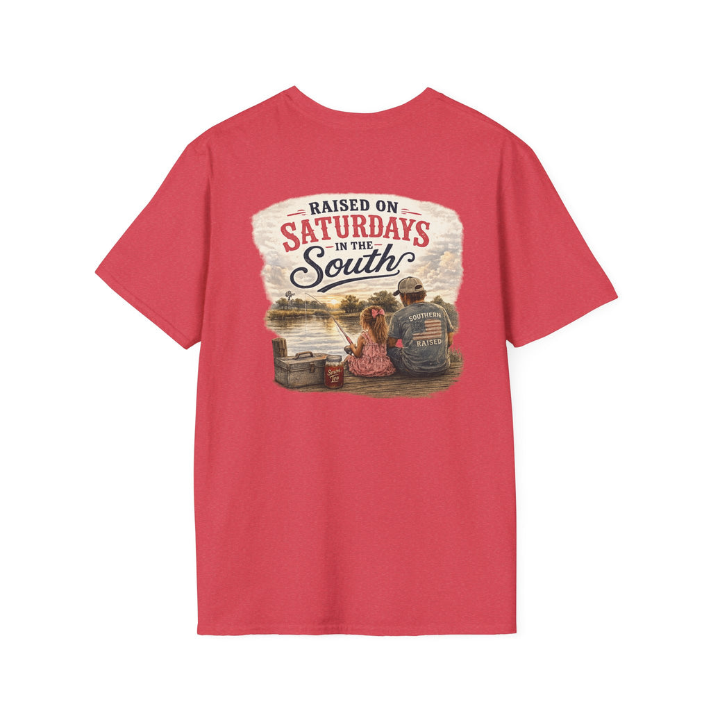 Raised On Saturdays In The South Vintage T-Shirt-Girl Dad Fishing Buddy-Father's Day Collection
