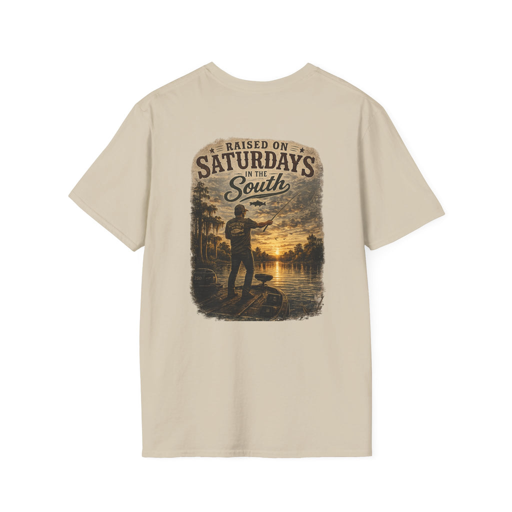 "Raised On Saturdays In The South" Vintage T-Shirt-Saturdays Are Made For Fishin