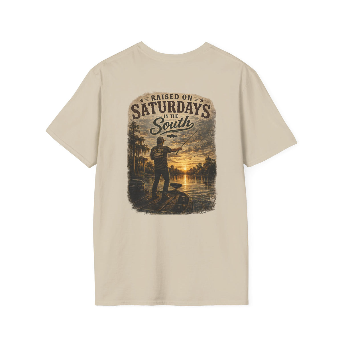 "Raised On Saturdays In The South" Vintage T-Shirt-Saturdays Are Made For Fishin