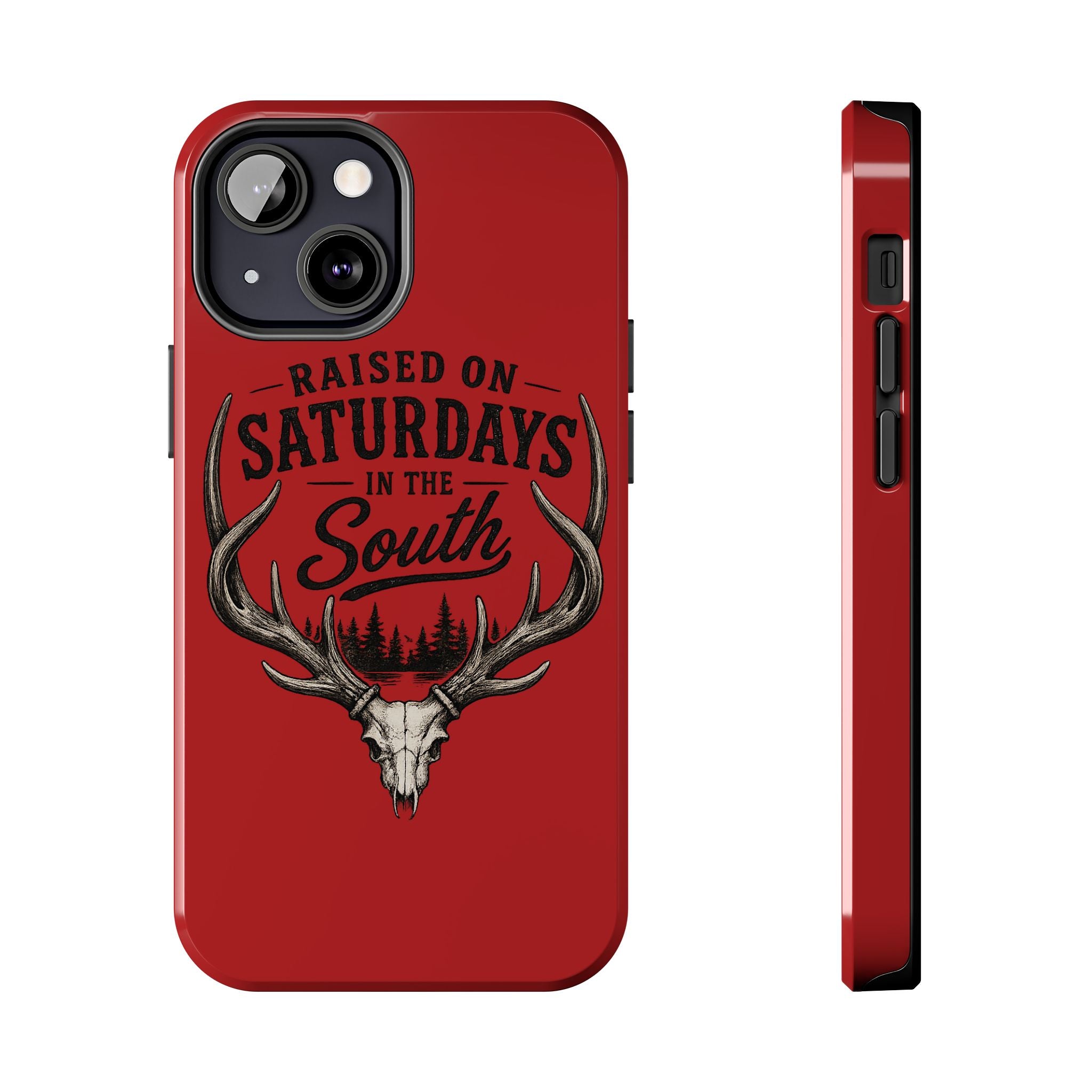 Raised On Saturdays In The South Phone Case-Spread Runs Deep In The Woods-(red)