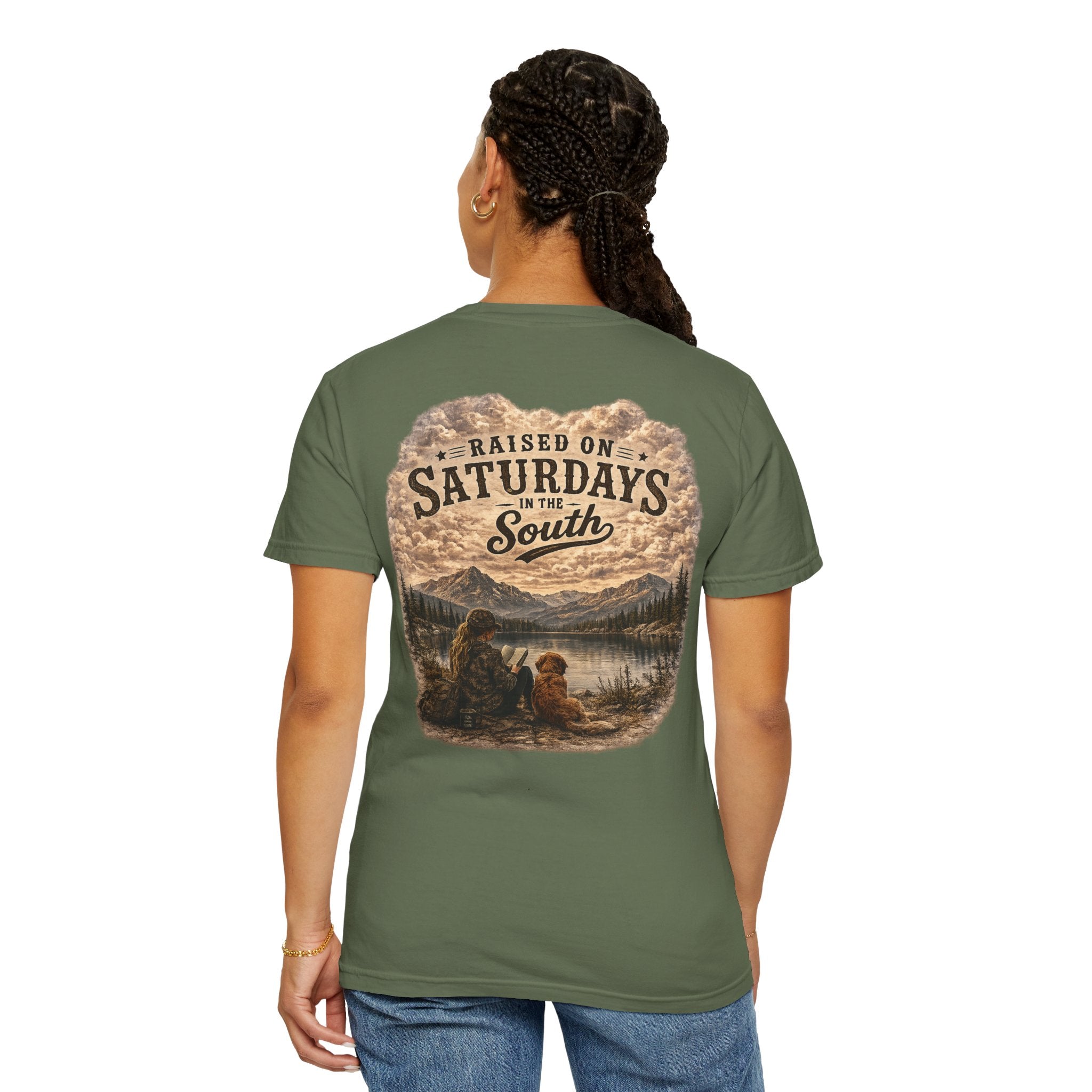 Raised On Saturdays In The South T-Shirt — Relaxing Saturday Morning In The Mountains