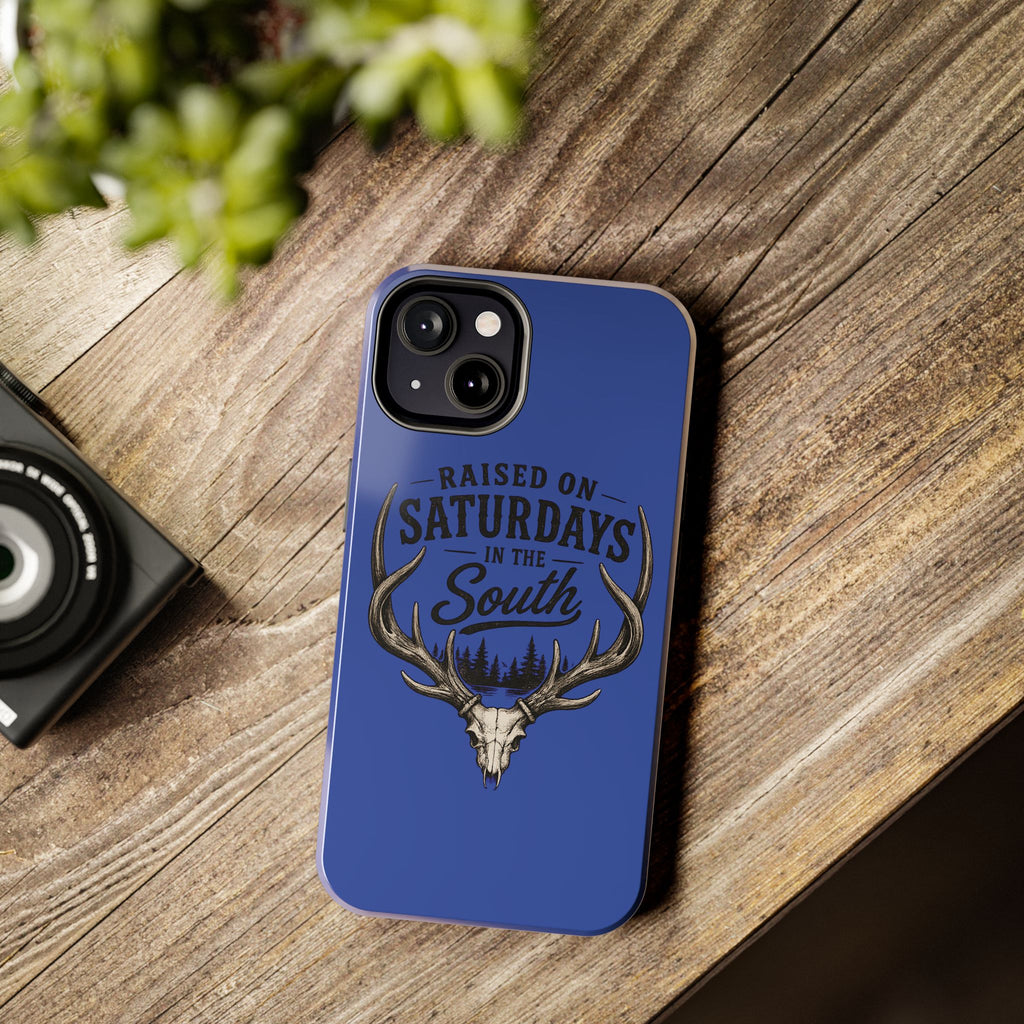 Raised On Saturdays In The South Phone Case - The Spread Runs Deep In The Woods-(blue)