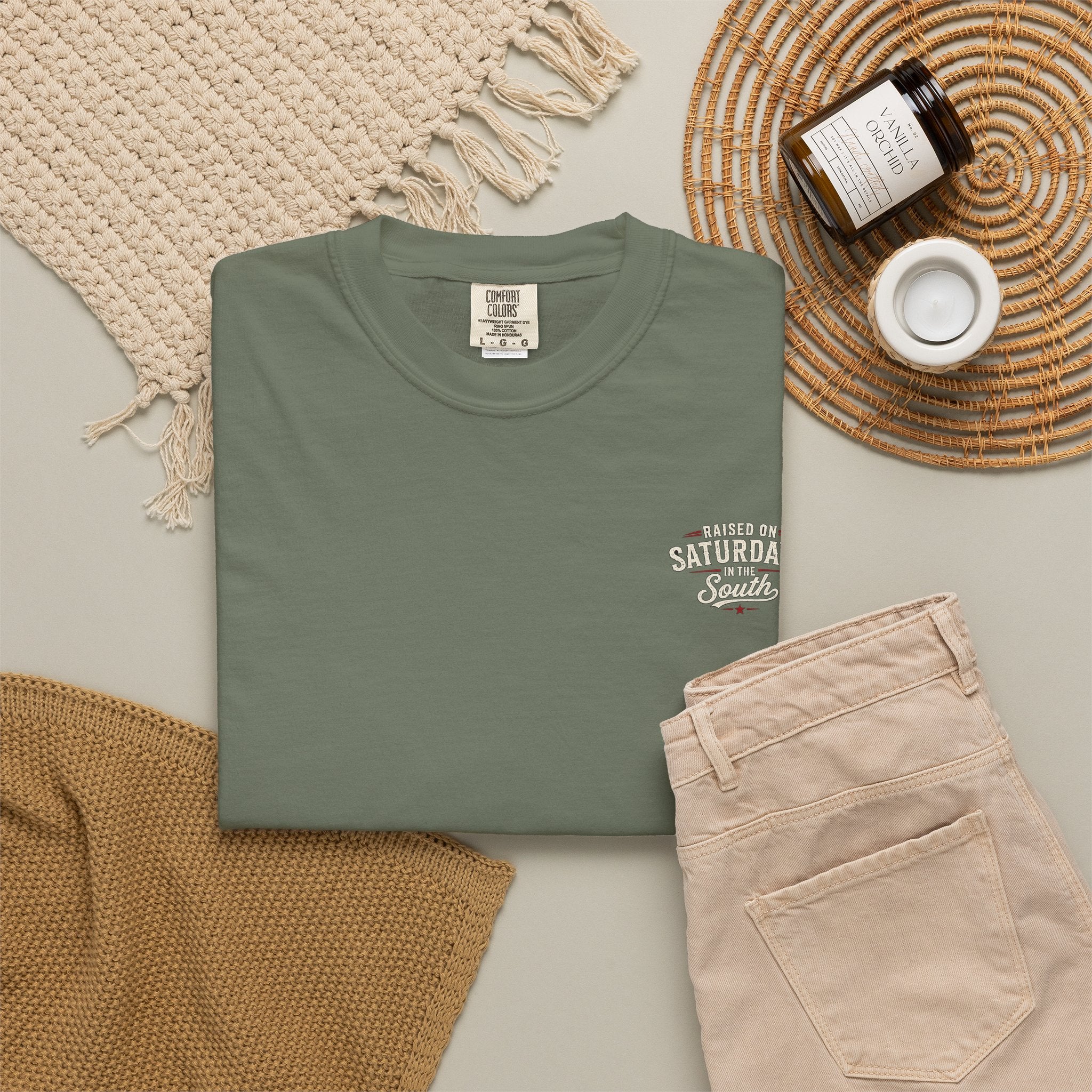 Raised On Saturdays In The South T-Shirt — Relaxing Saturday Morning In The Mountains