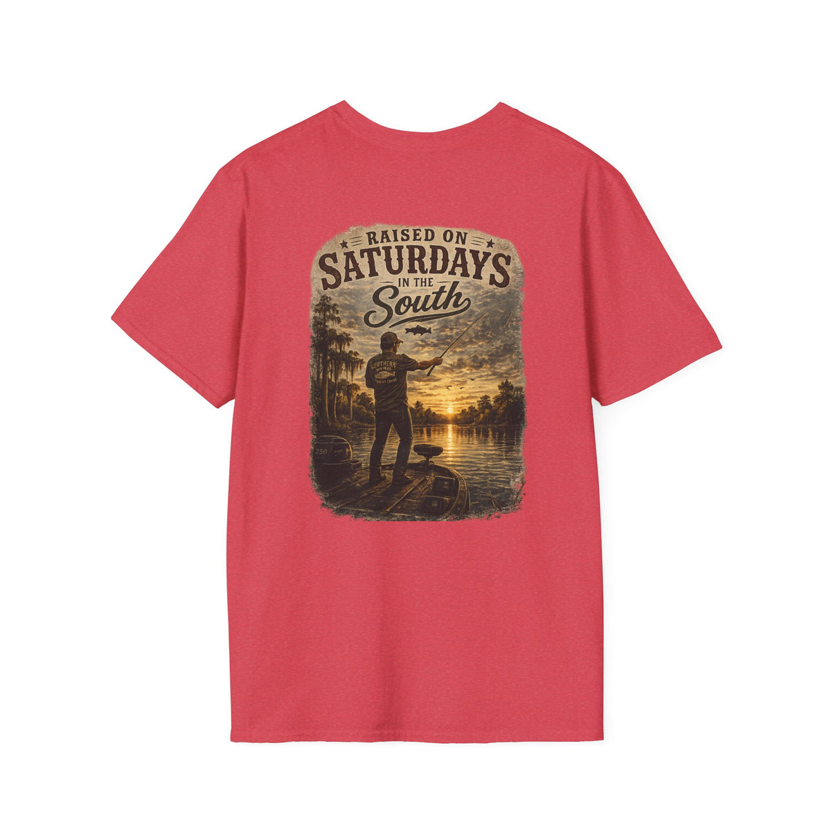 "Raised On Saturdays In The South" Vintage T-Shirt-Saturdays Are Made For Fishin