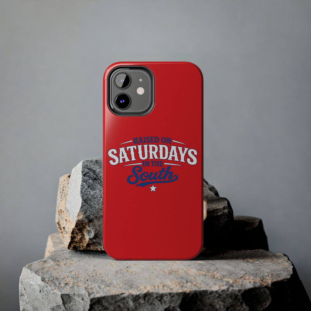 Raised On Saturdays In The South Phone Case-(red)
