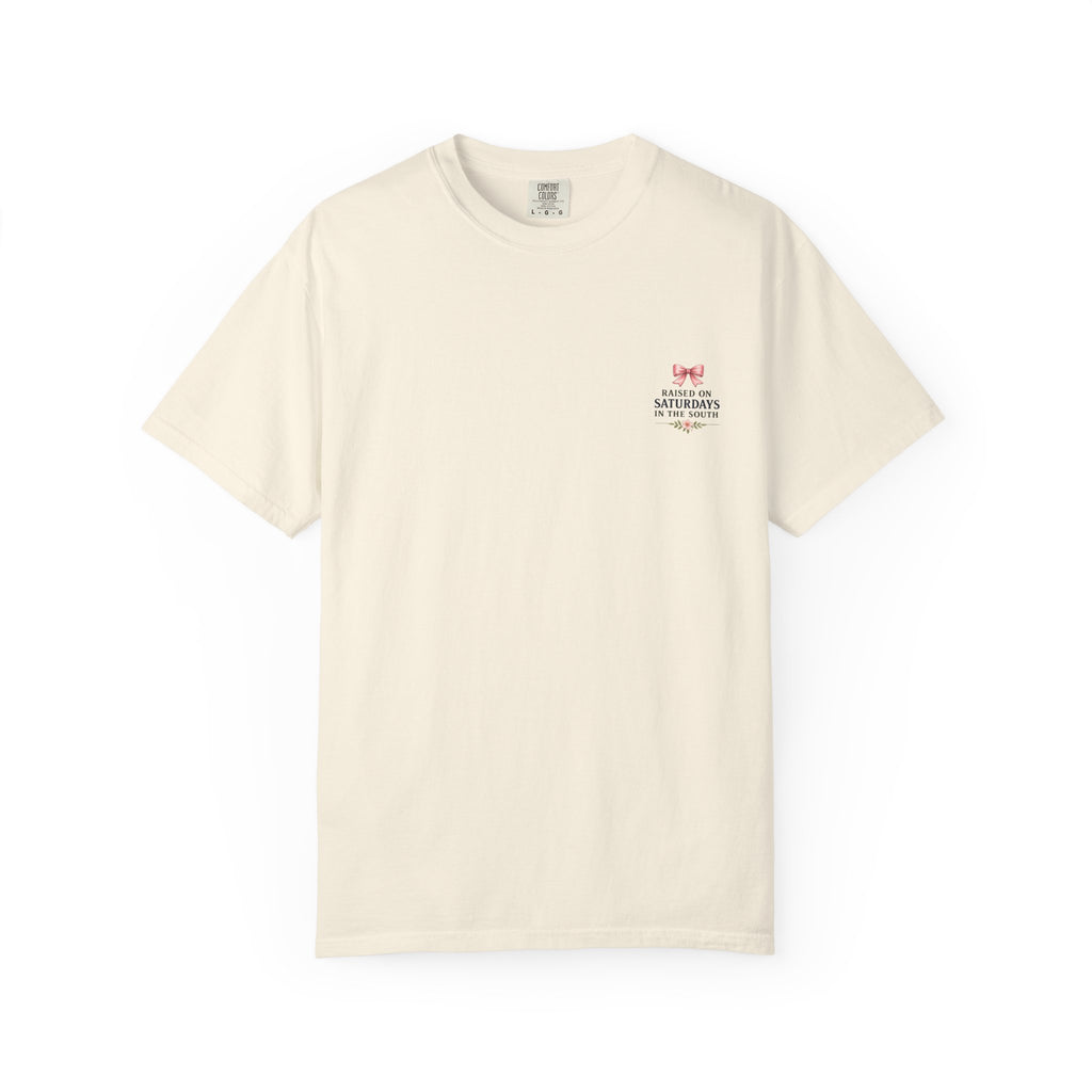 Raised On Saturdays In The South T-Shirt — Rustic Highland Cow