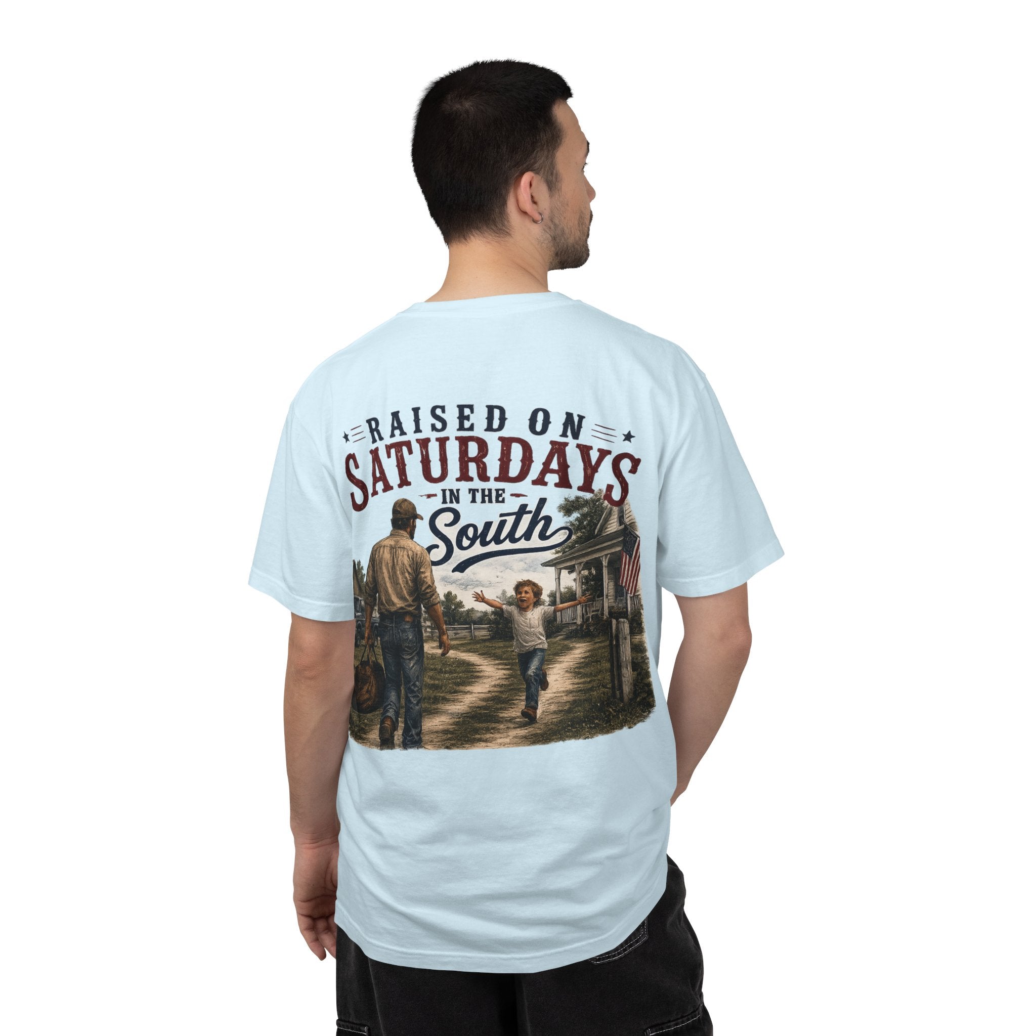 Raised On Saturdays In The South T-Shirt Boy Dad-"Daddy's Home"