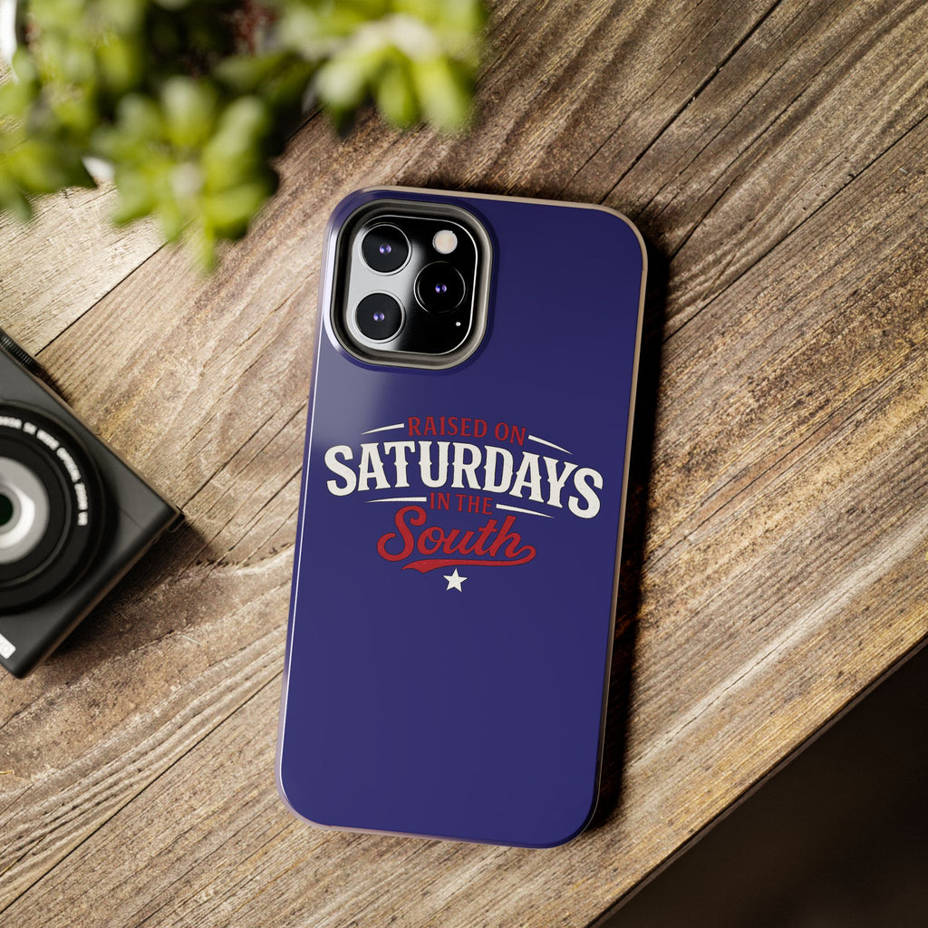 Raised on Saturdays in the South Phone Case-(blue)