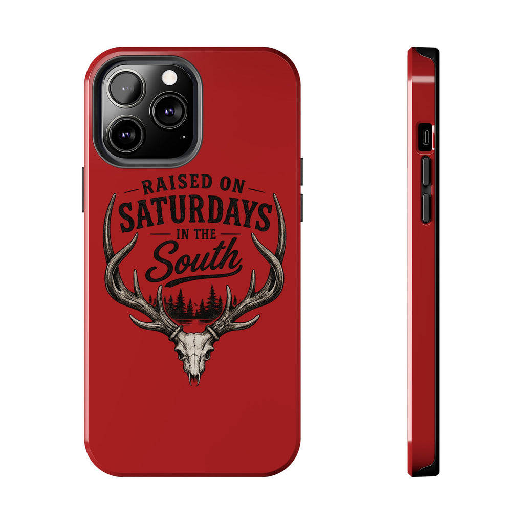 Raised On Saturdays In The South Phone Case-Spread Runs Deep In The Woods-(red)