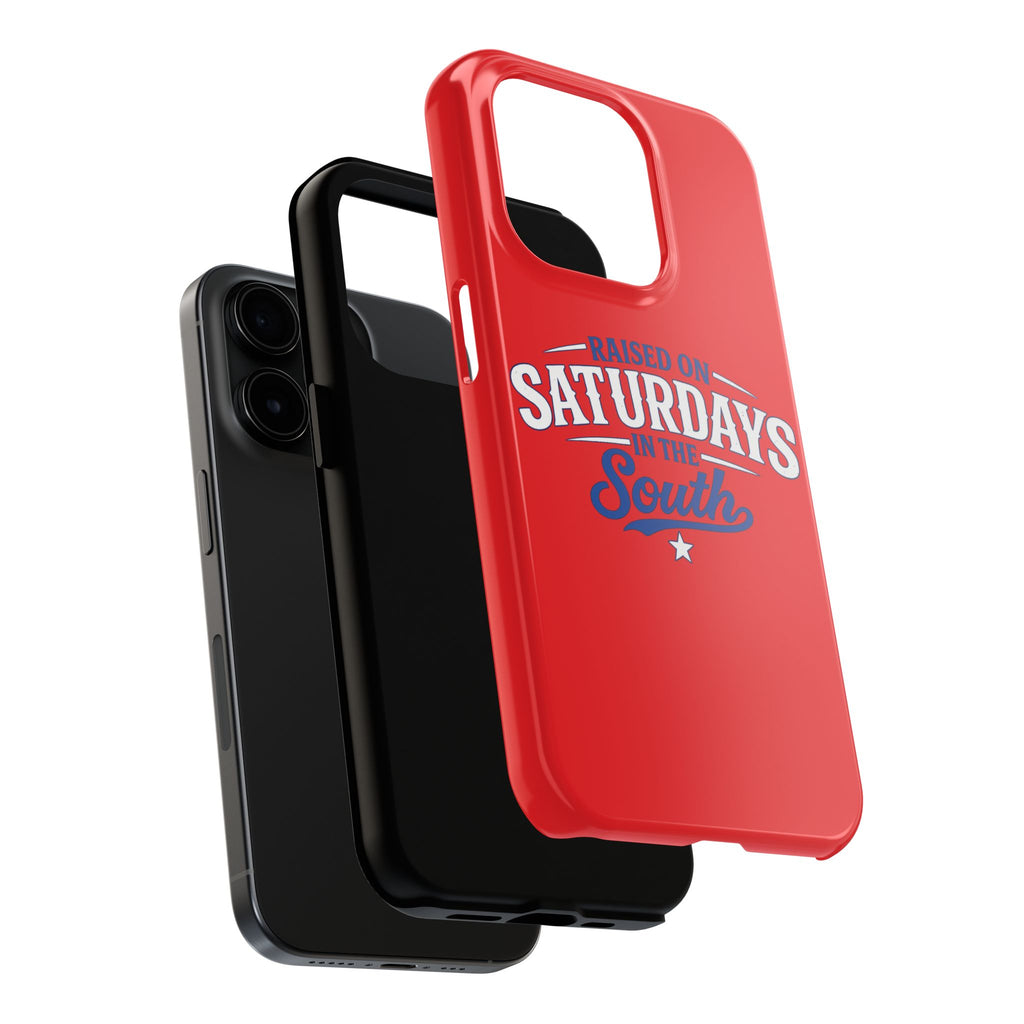 Raised On Saturdays In The South Phone Case-(red)