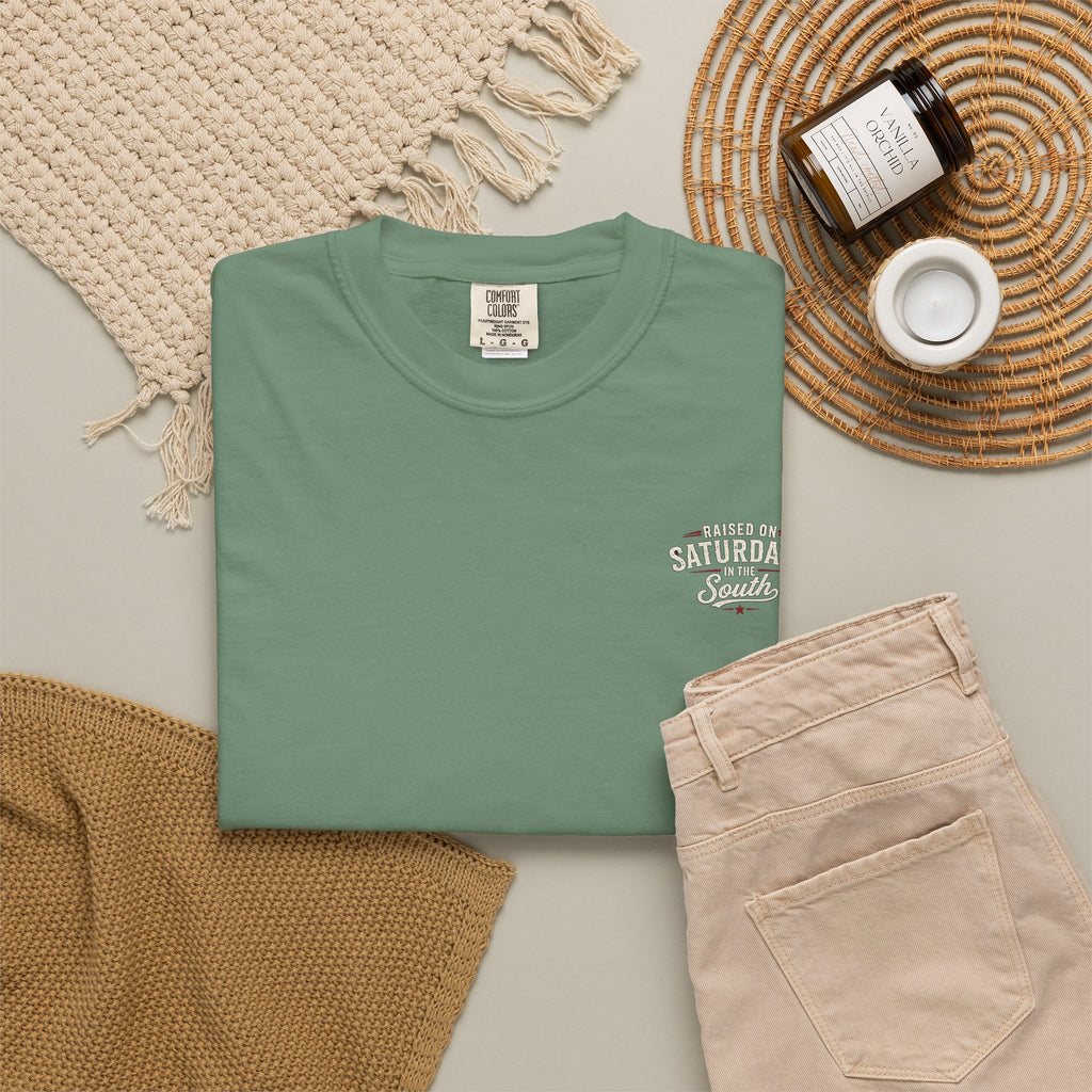 Raised On Saturdays In The South T-Shirt — Relaxing Saturday Morning In The Mountains