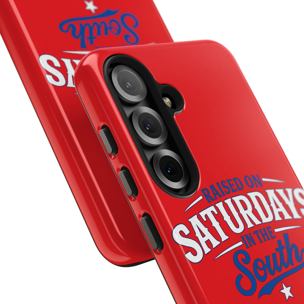 Raised On Saturdays In The South Phone Case-(red)