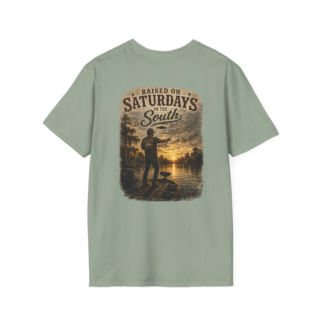 "Raised On Saturdays In The South" Vintage T-Shirt-Saturdays Are Made For Fishin