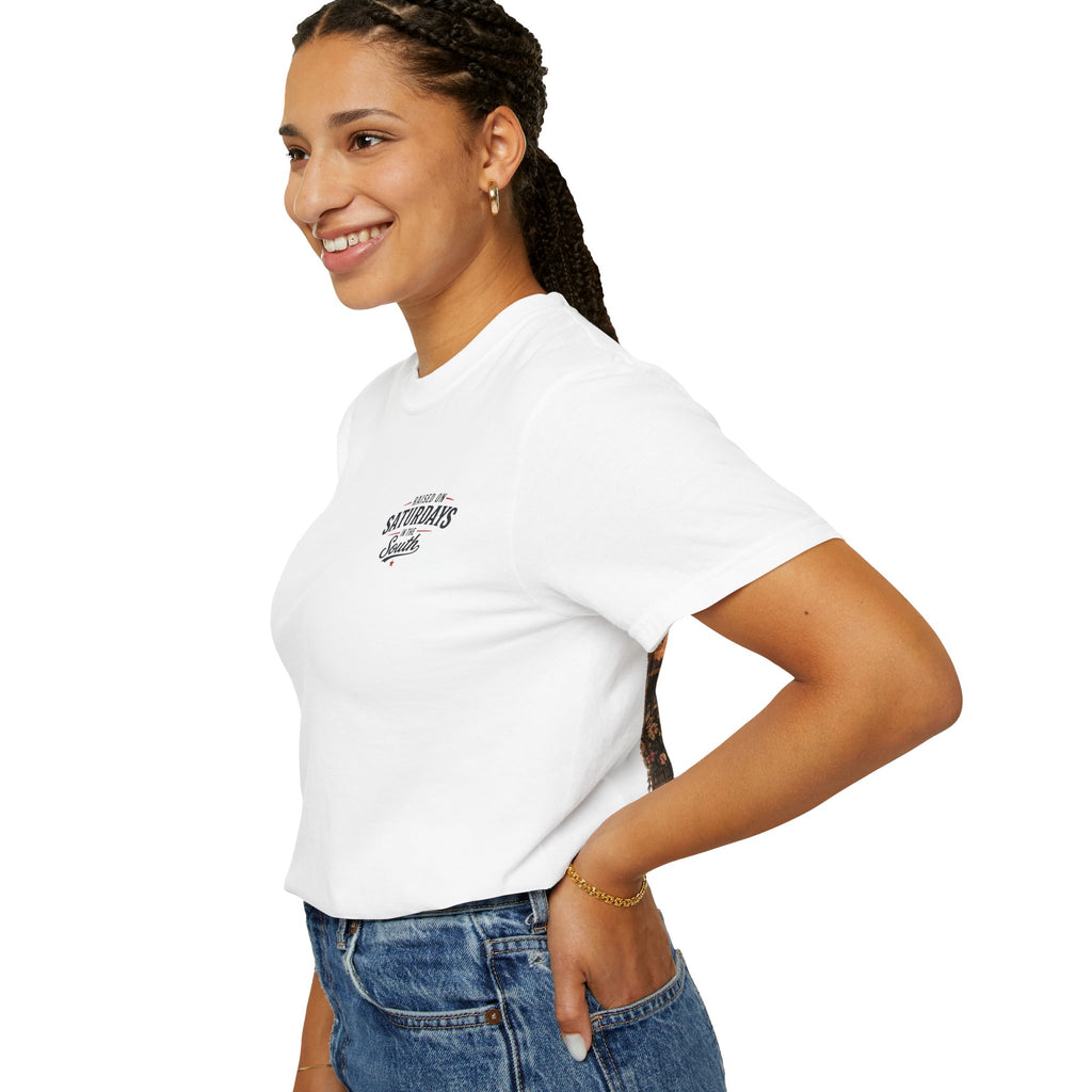 Raised On Saturdays In The South T-Shirt — Country Farm Girl Sunset