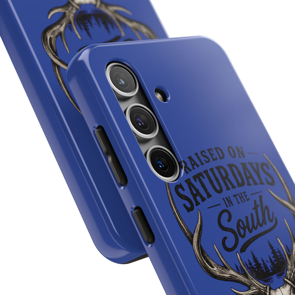 Raised On Saturdays In The South Phone Case - The Spread Runs Deep In The Woods-(blue)