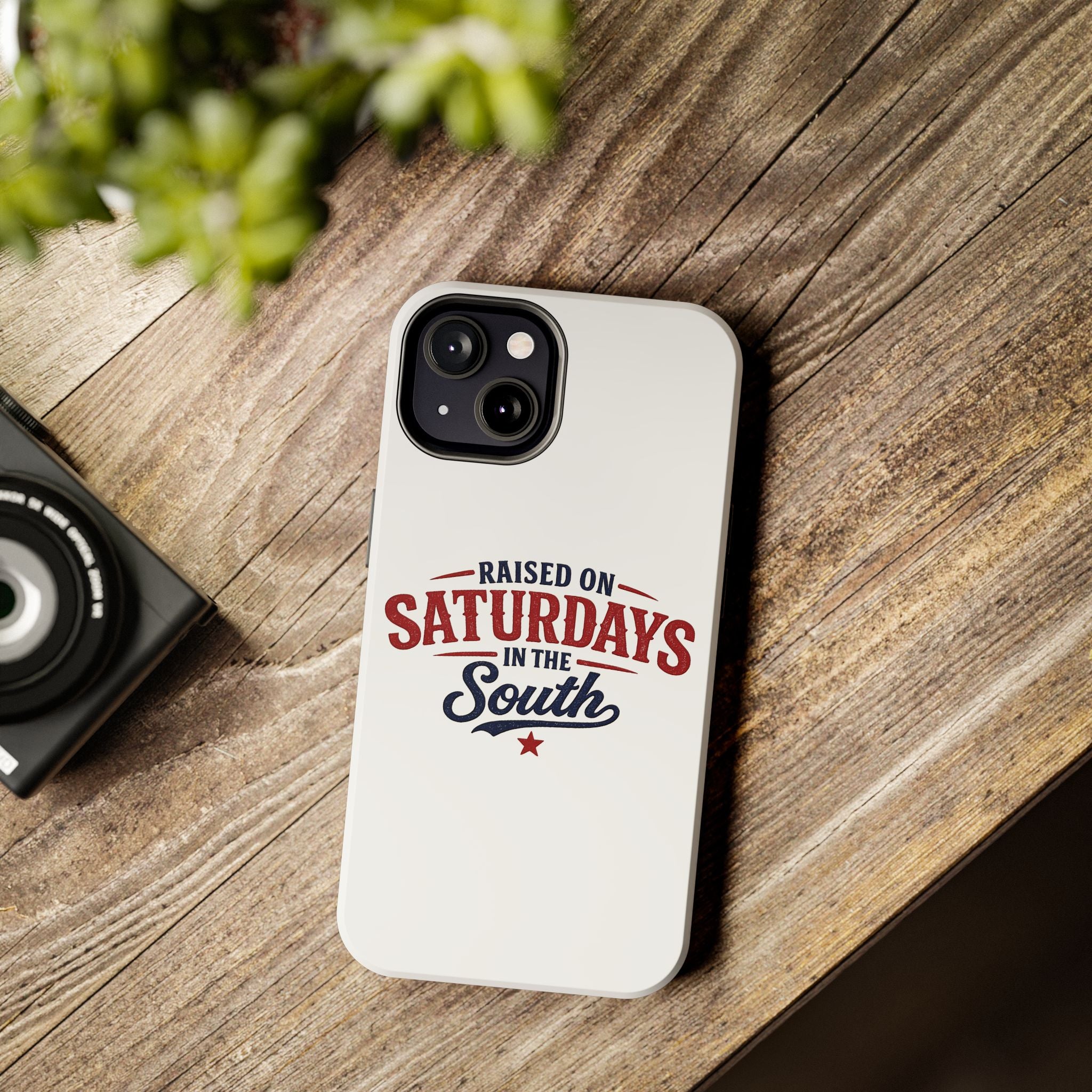 Raised On Saturdays In The South Phone Case- (white)