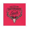 Raised On Saturdays In The South Car Magnet-(red)