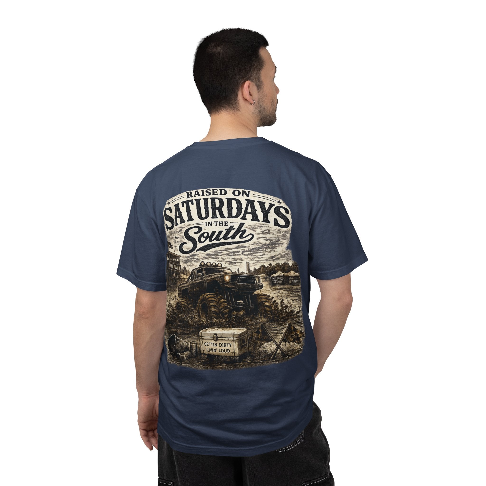 Raised On Saturdays In The South T-Shirt- Mud Park Saturdays