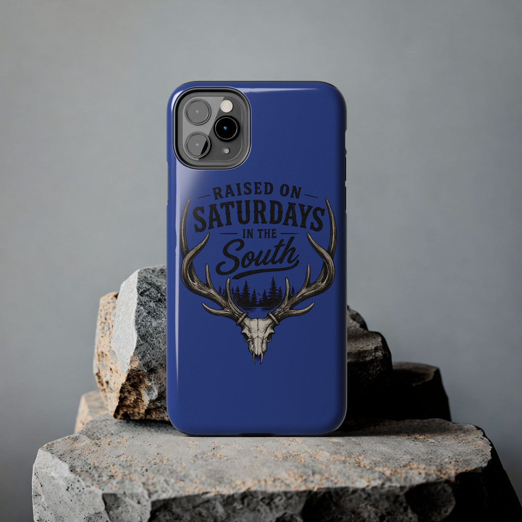 Raised On Saturdays In The South Phone Case - The Spread Runs Deep In The Woods-(blue)