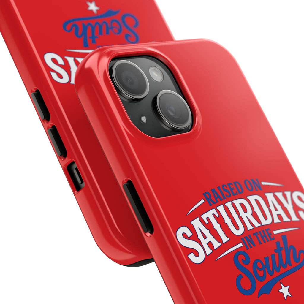 Raised On Saturdays In The South Phone Case-(red)