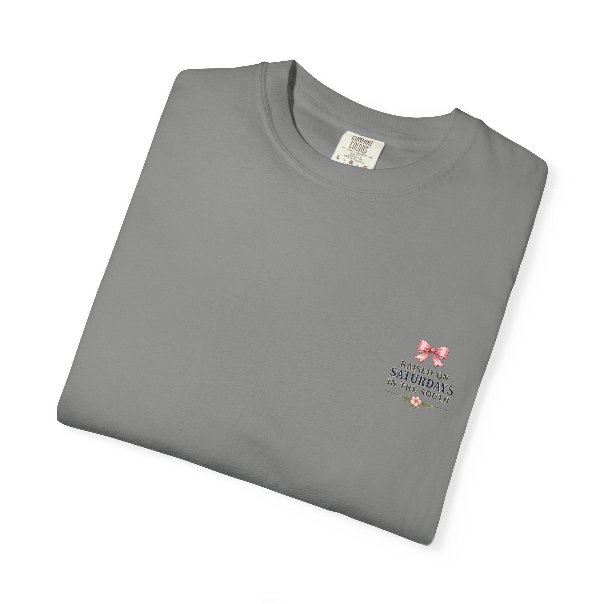 Raised On Saturdays In The South T-Shirt — Rustic Highland Cow