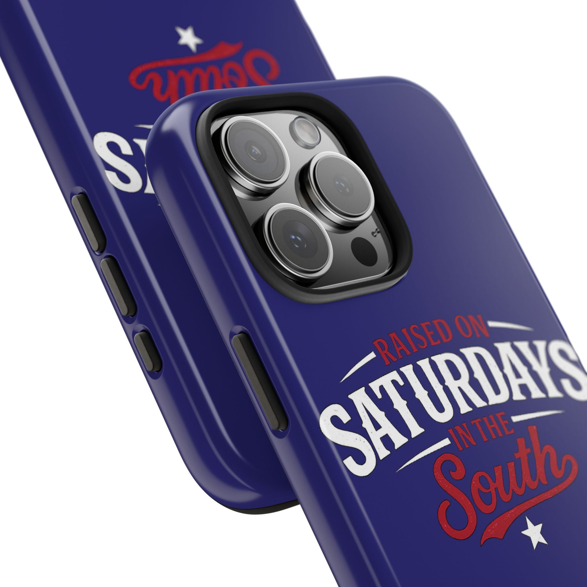 Raised on Saturdays in the South Phone Case-(blue)