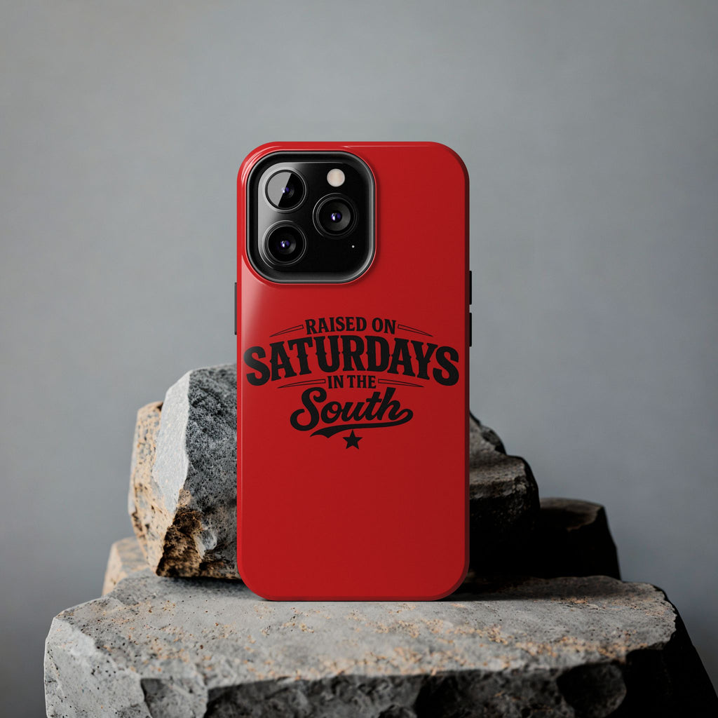 Raised On Saturdays In The South Phone Case-(red)