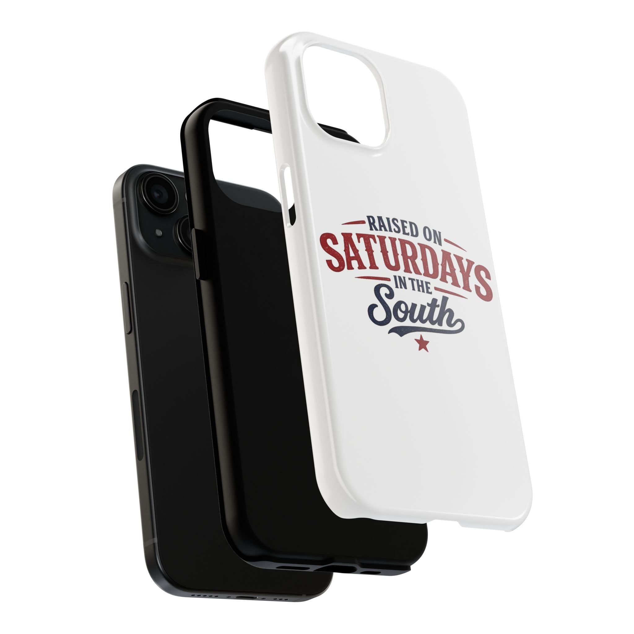 Raised On Saturdays In The South Phone Case- (white)