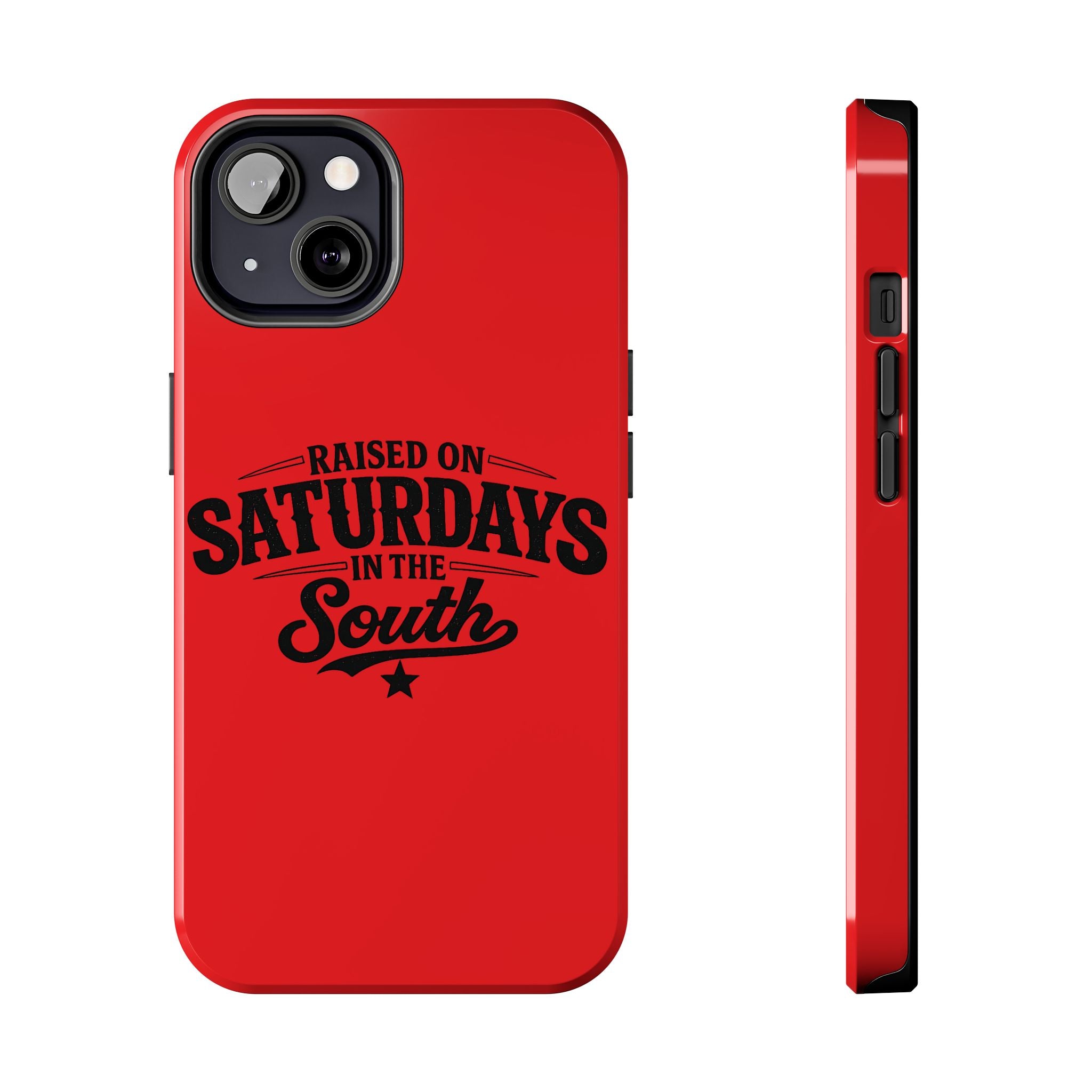 Raised On Saturdays In The South Phone Case-(red)