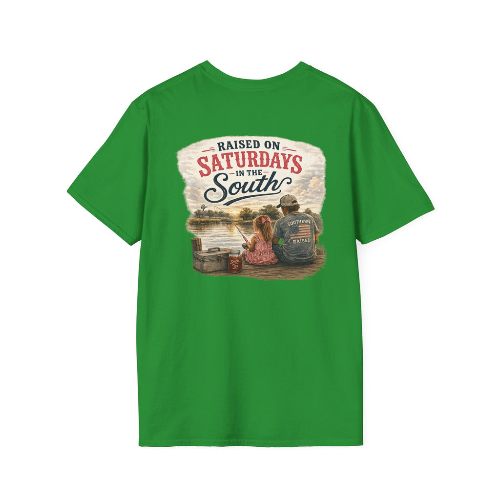 Raised On Saturdays In The South Vintage T-Shirt-Girl Dad Fishing Buddy-Father's Day Collection