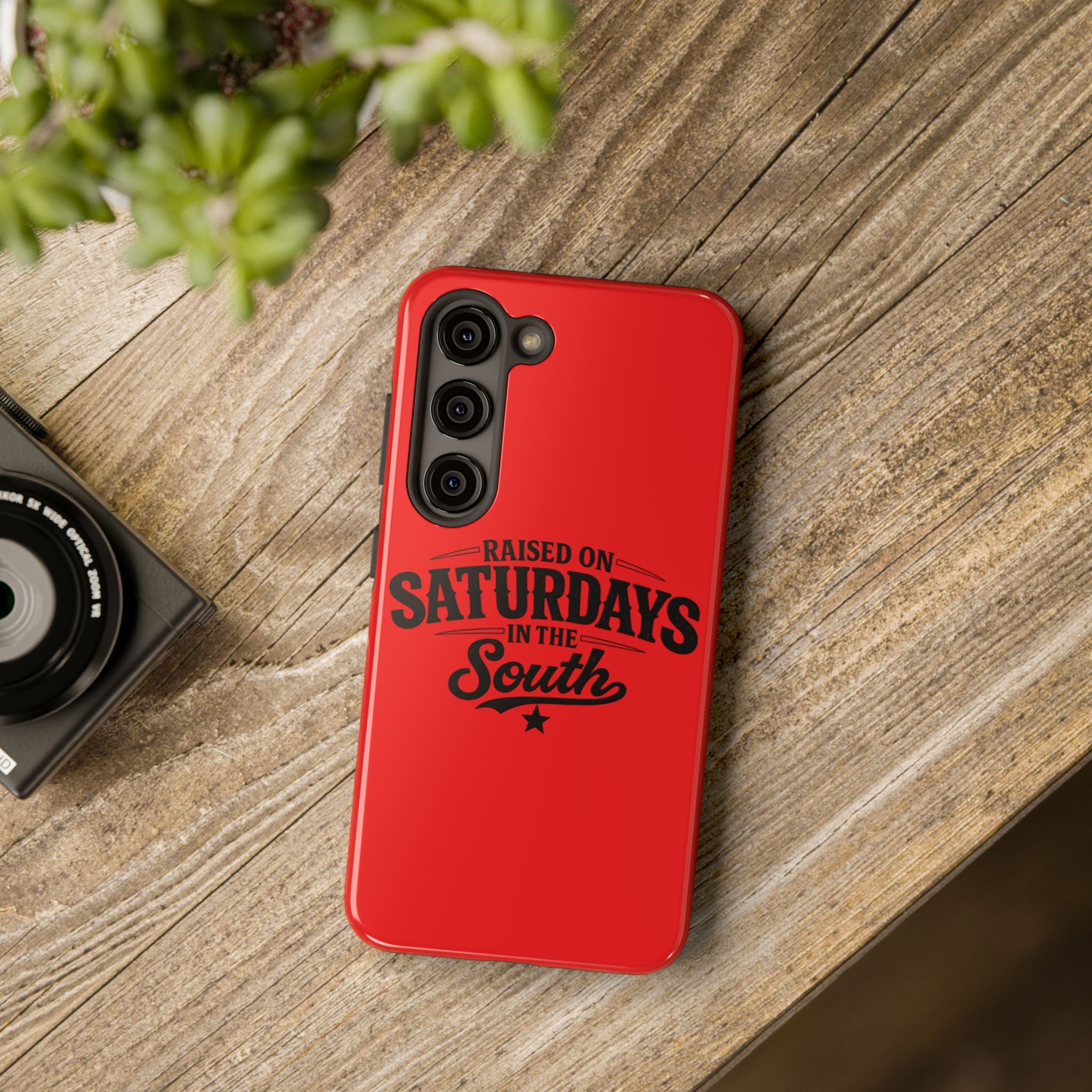Raised On Saturdays In The South Phone Case-(red)