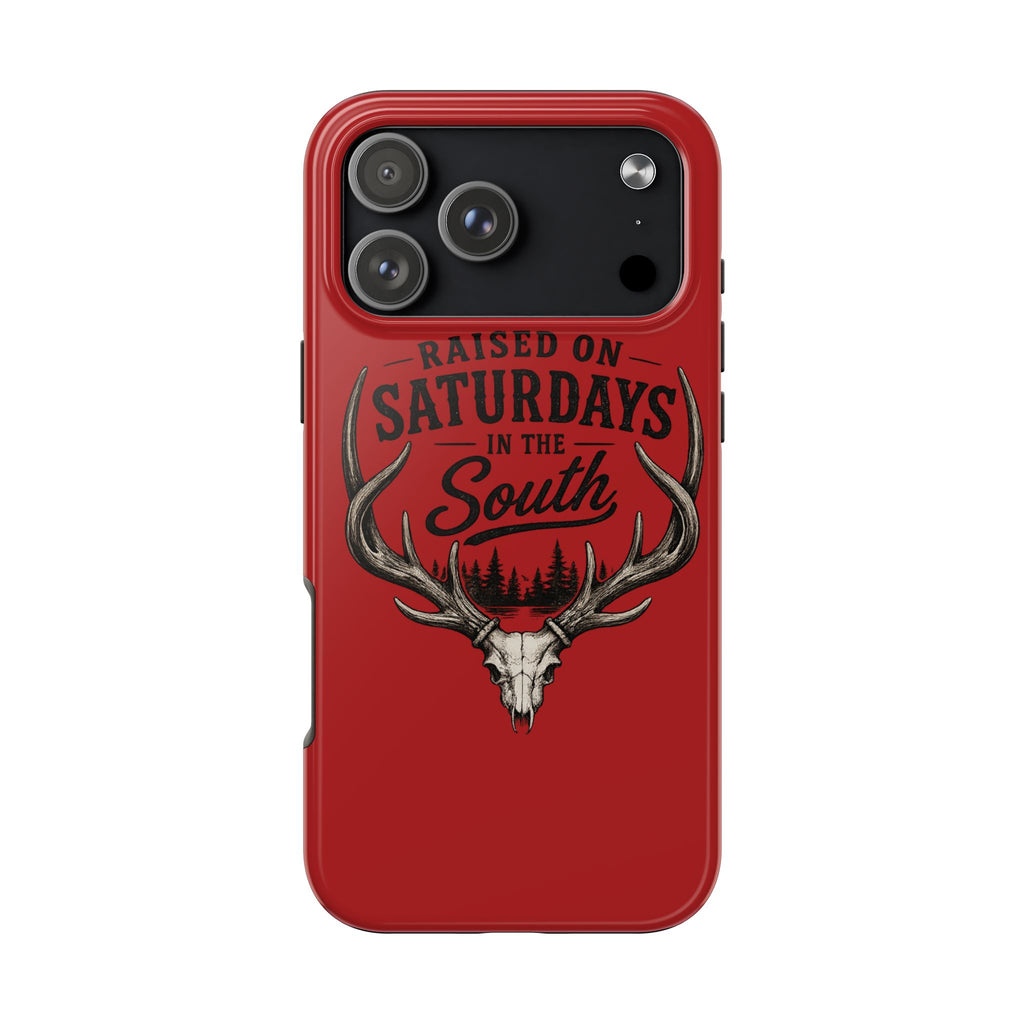Raised On Saturdays In The South Phone Case-Spread Runs Deep In The Woods-(red)