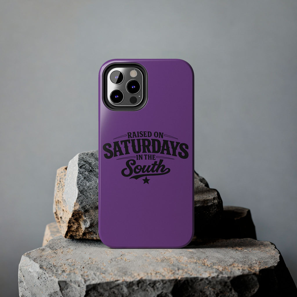 Raised On Saturdays In The South Phone Case-(purple)