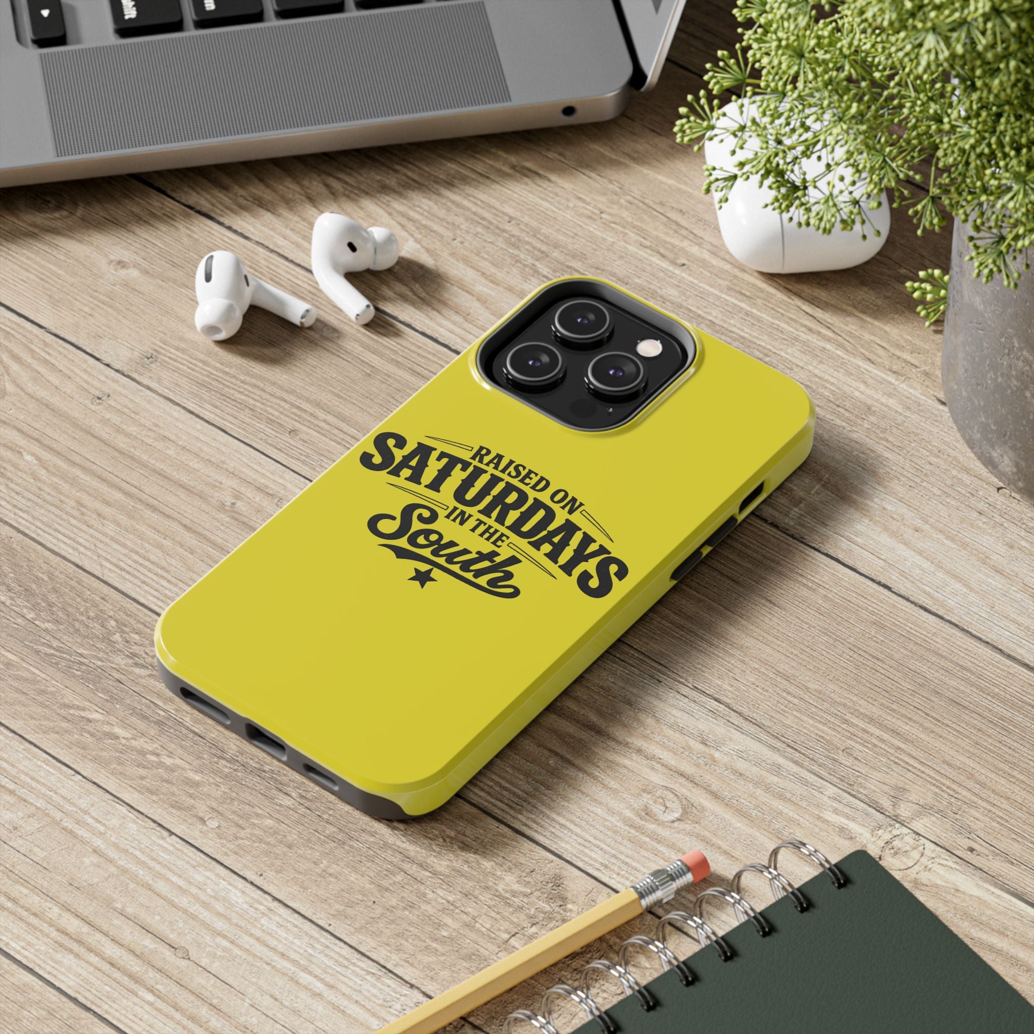 Raised On Saturdays In The South Phone Case-(yellow)