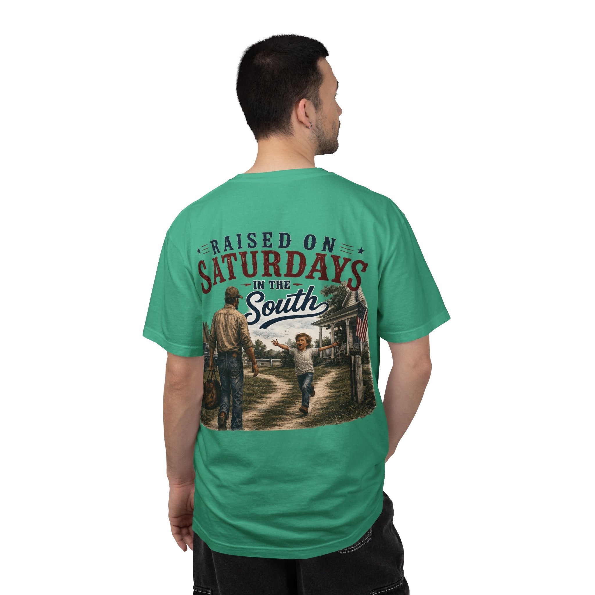 Raised On Saturdays In The South T-Shirt Boy Dad-"Daddy's Home"