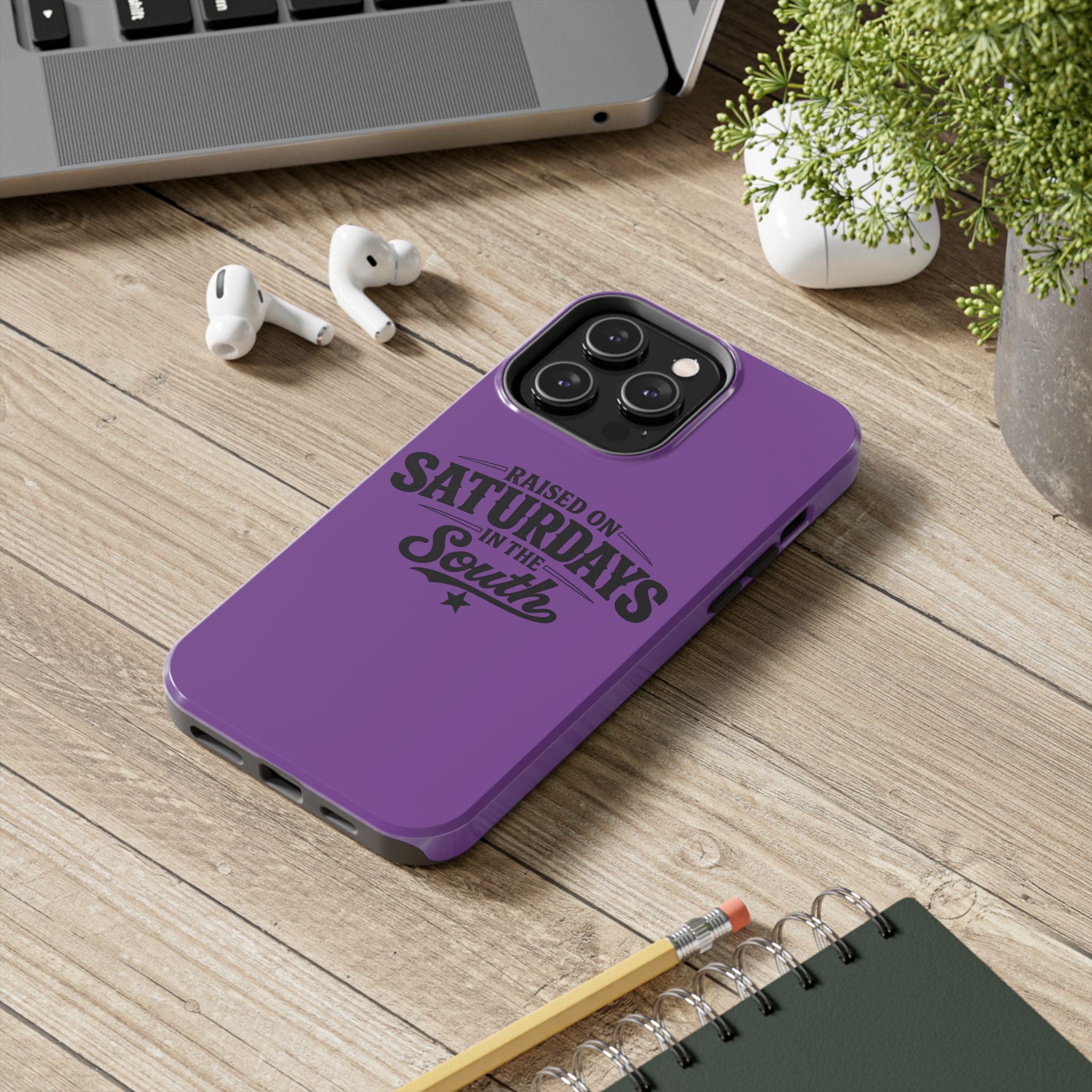 Raised On Saturdays In The South Phone Case-(purple)