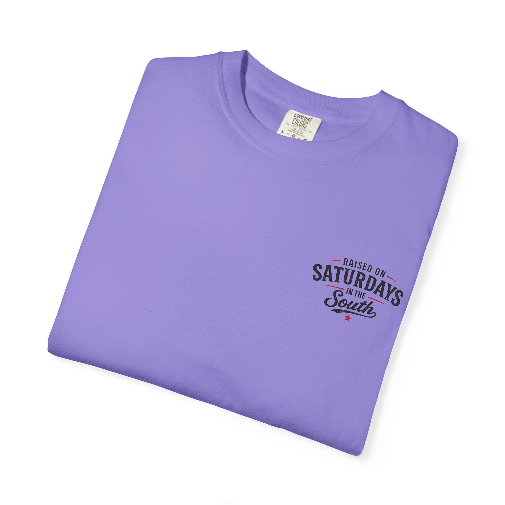 Raised On Saturdays In The South T-Shirt — Country Farm Girl Sunset