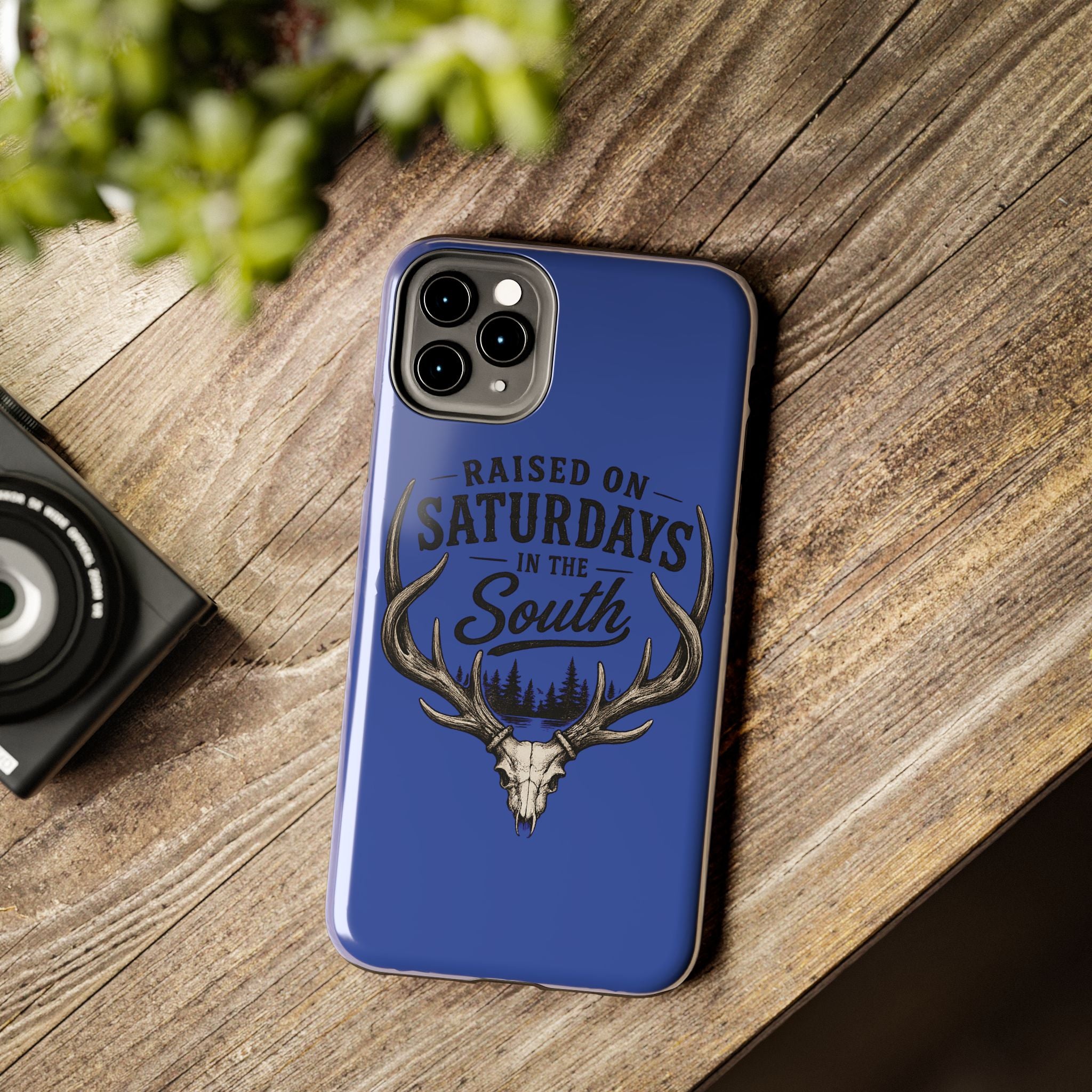 Raised On Saturdays In The South Phone Case - The Spread Runs Deep In The Woods-(blue)