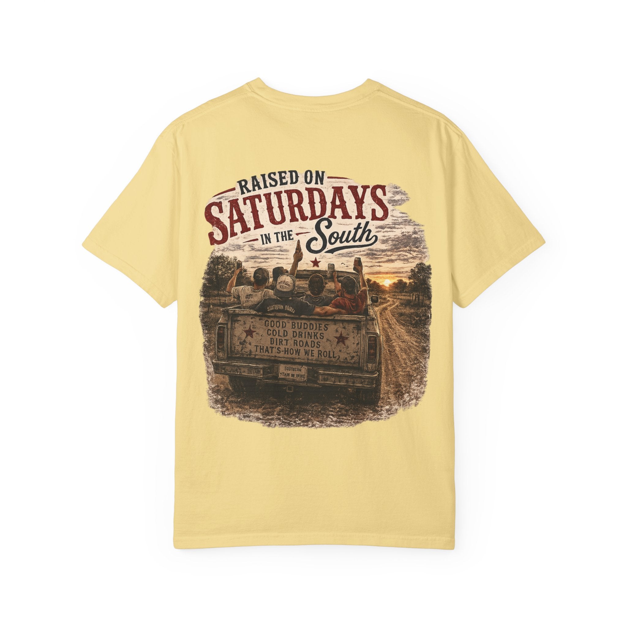 Raised On Saturdays In The South T‑Shirt — Good Riding Buddies Men's
