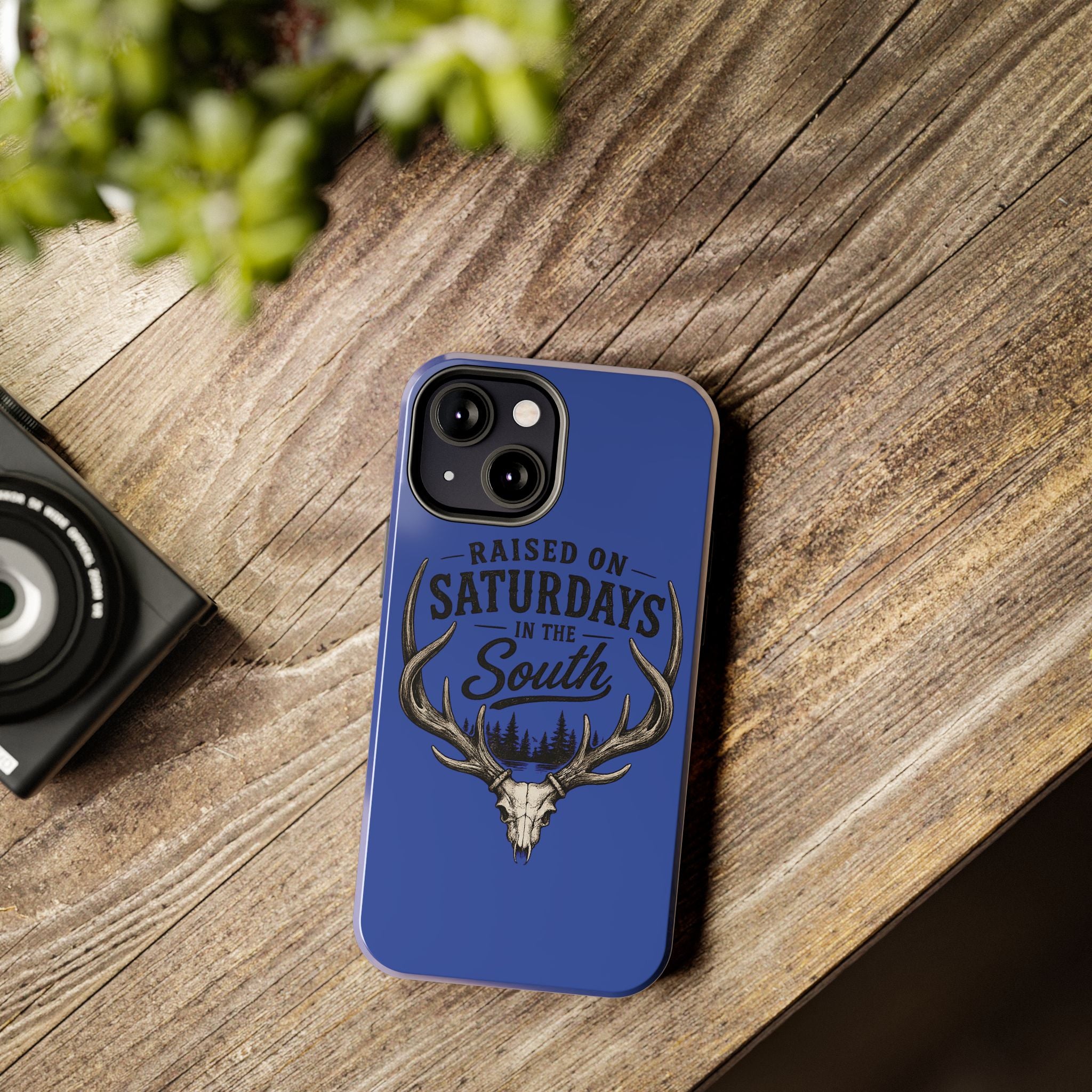 Raised On Saturdays In The South Phone Case - The Spread Runs Deep In The Woods-(blue)