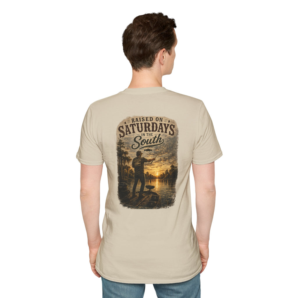 "Raised On Saturdays In The South" Vintage T-Shirt-Saturdays Are Made For Fishin