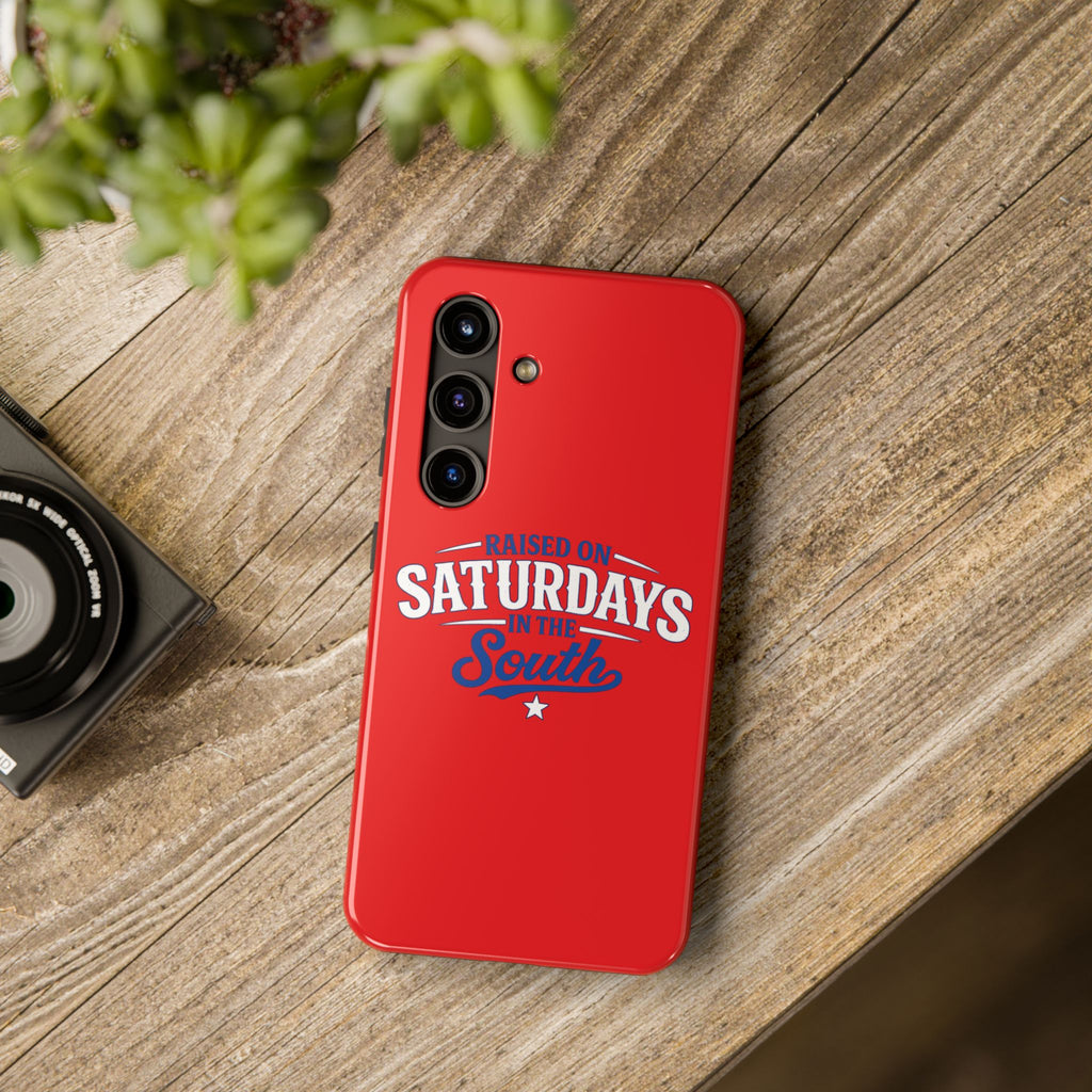 Raised On Saturdays In The South Phone Case-(red)