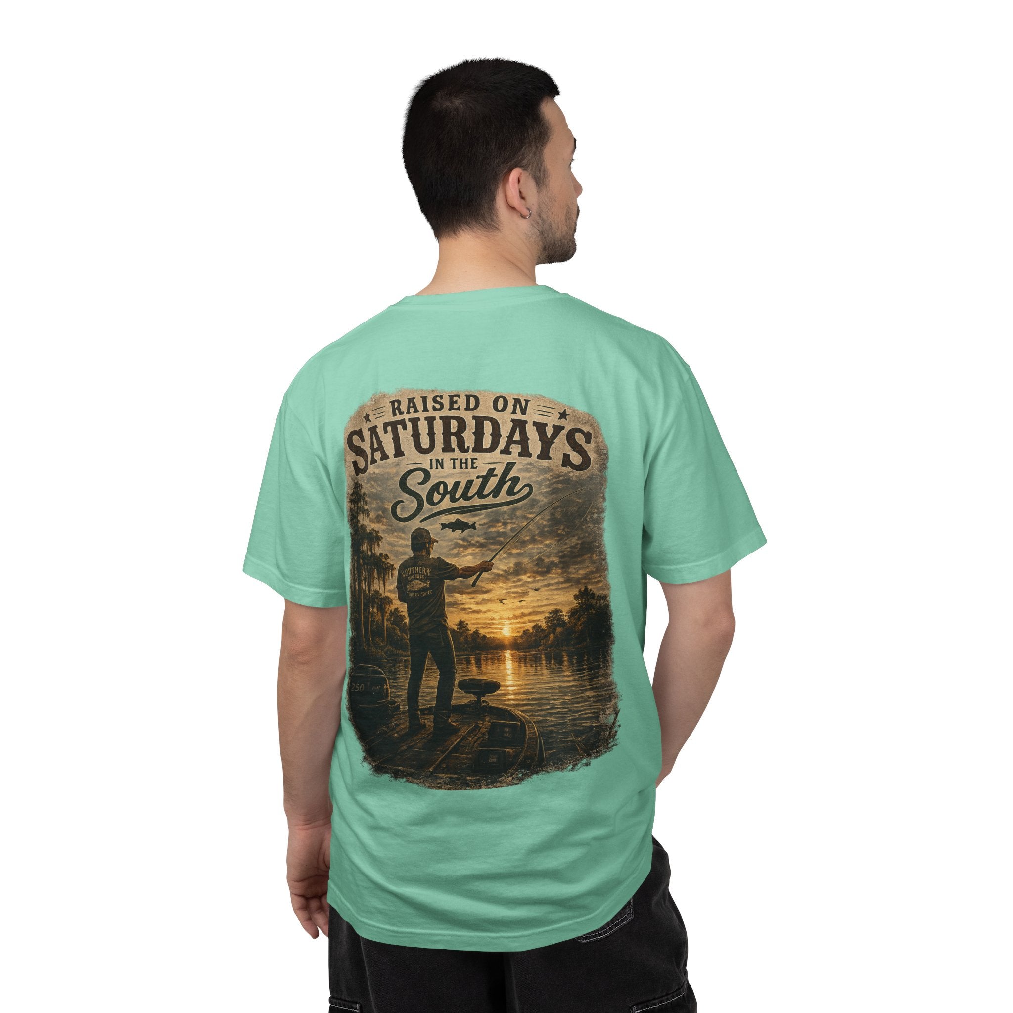 Raised On Saturdays In The South T-Shirt — Saturdays Are Made For Fishin