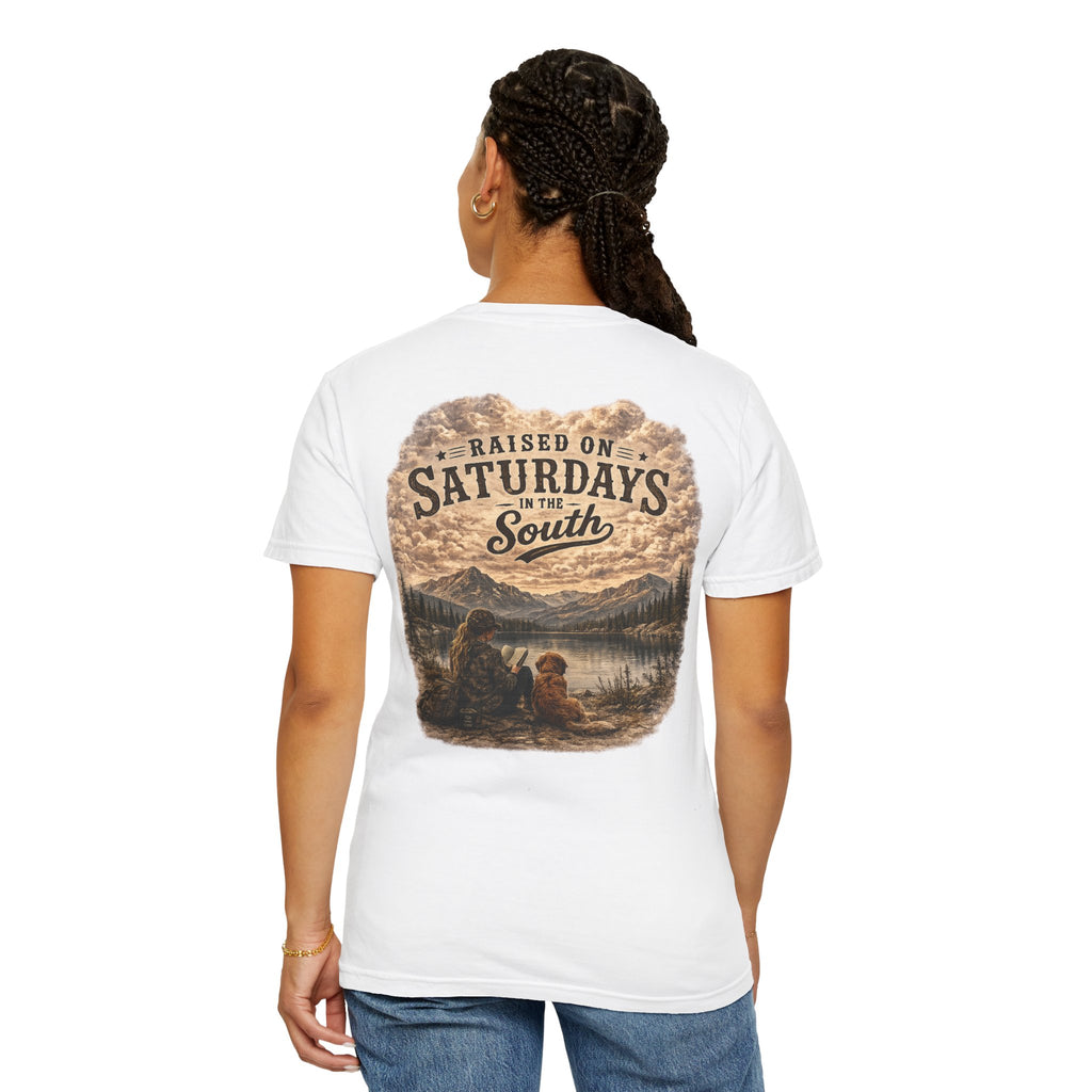 Raised On Saturdays In The South T-Shirt — Relaxing Saturday Morning In The Mountains