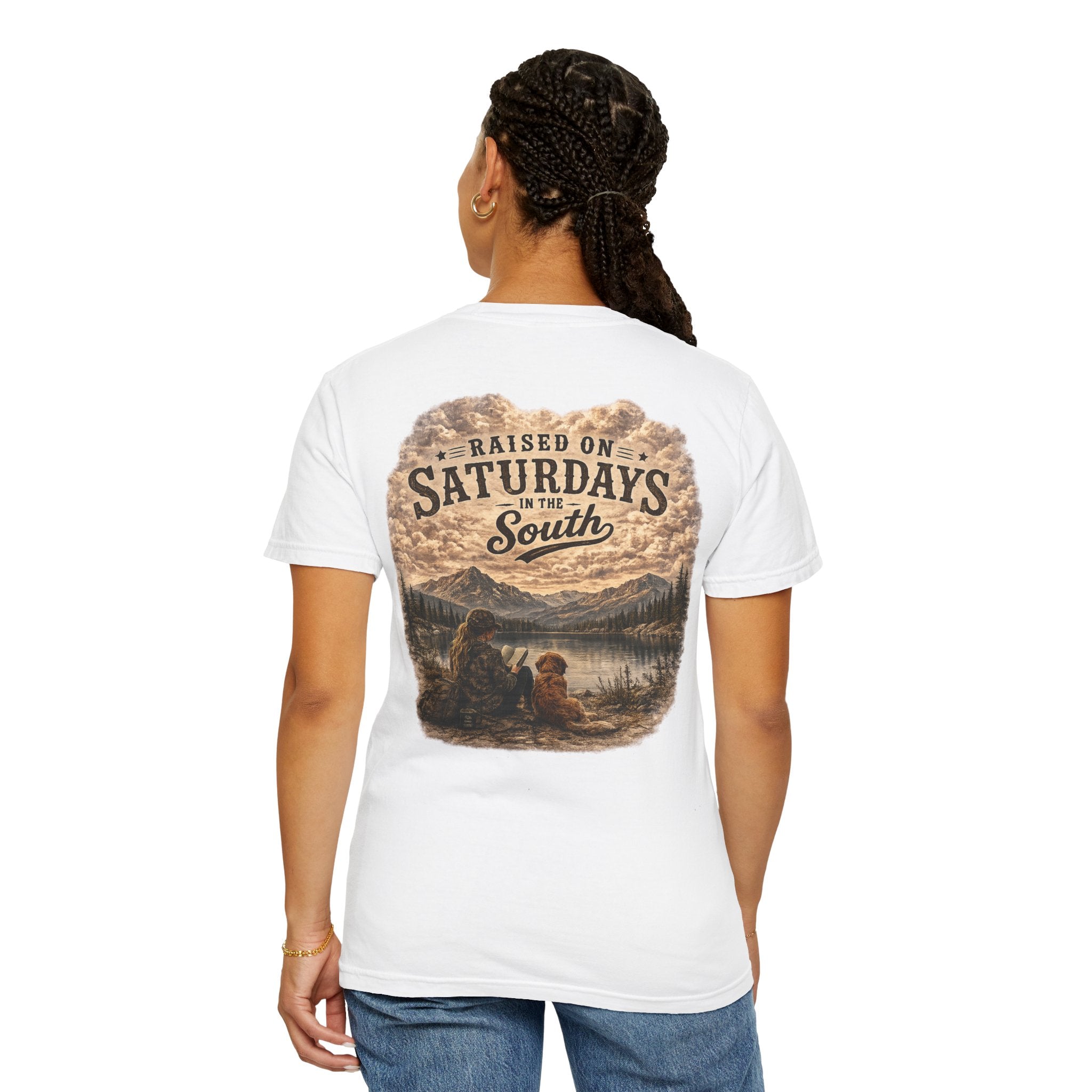 Raised On Saturdays In The South T-Shirt — Relaxing Saturday Morning In The Mountains