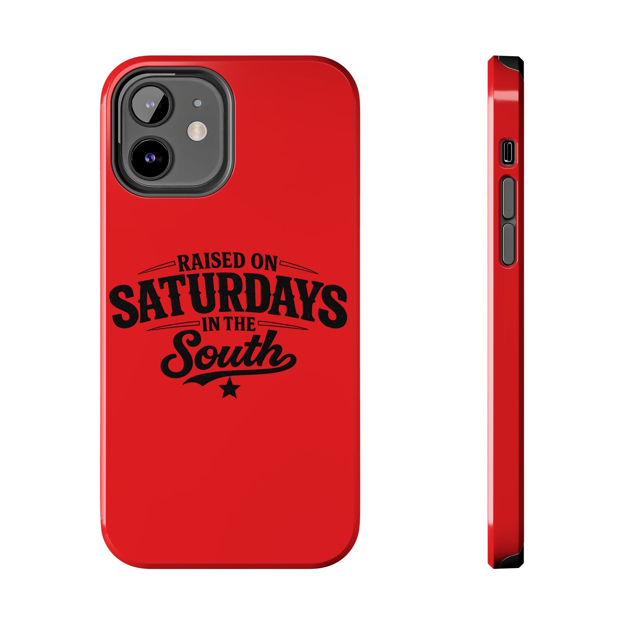 Raised On Saturdays In The South Phone Case-(red)