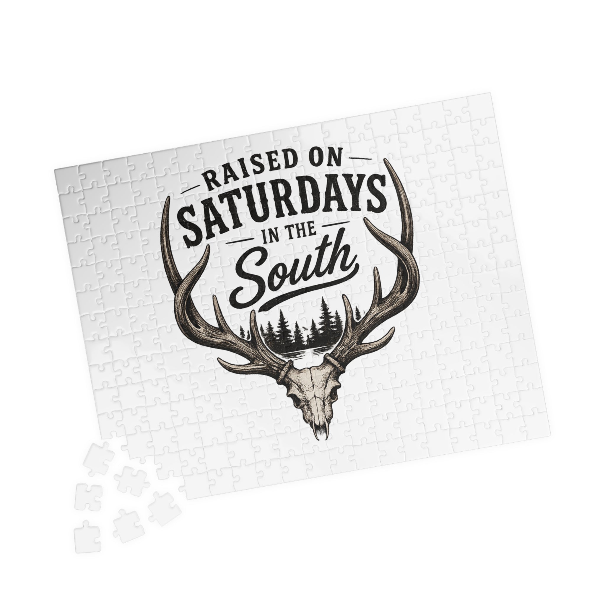 Raised On Saturdays In The South jigsaw puzzle-(white)