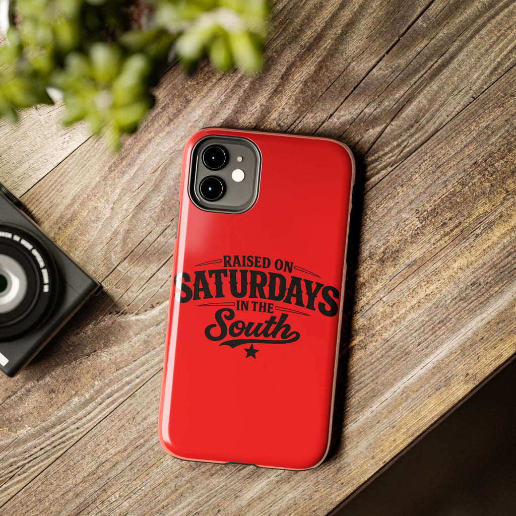 Raised On Saturdays In The South Phone Case-(red)
